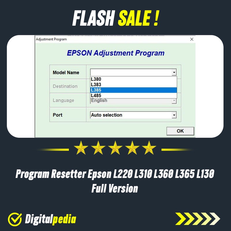 Jual Program Resetter Epson L220 L310 L360 L365 L130 Reseter Printer Reset Reseter Print 2306