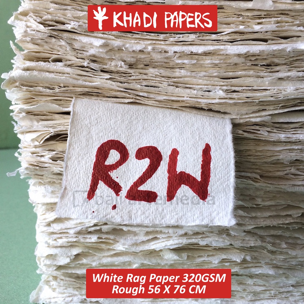 Jual Khadi White Rag Papers 210gsm / 320gsm / 640gsm (56 x 76cm ...