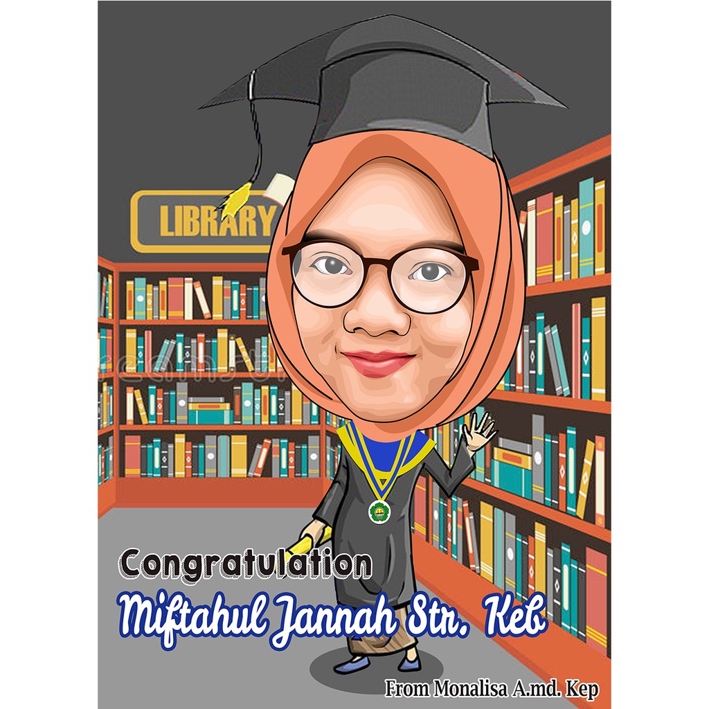 Jual Karikatur Wisuda Wedding Perpisahan Graduation T Shopee