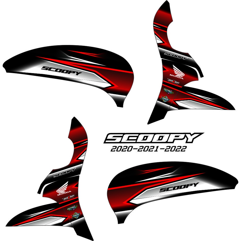 Jual Striping Sticker Variasi Motor Honda Scoopy Motif Racing Style Sticker Variasi