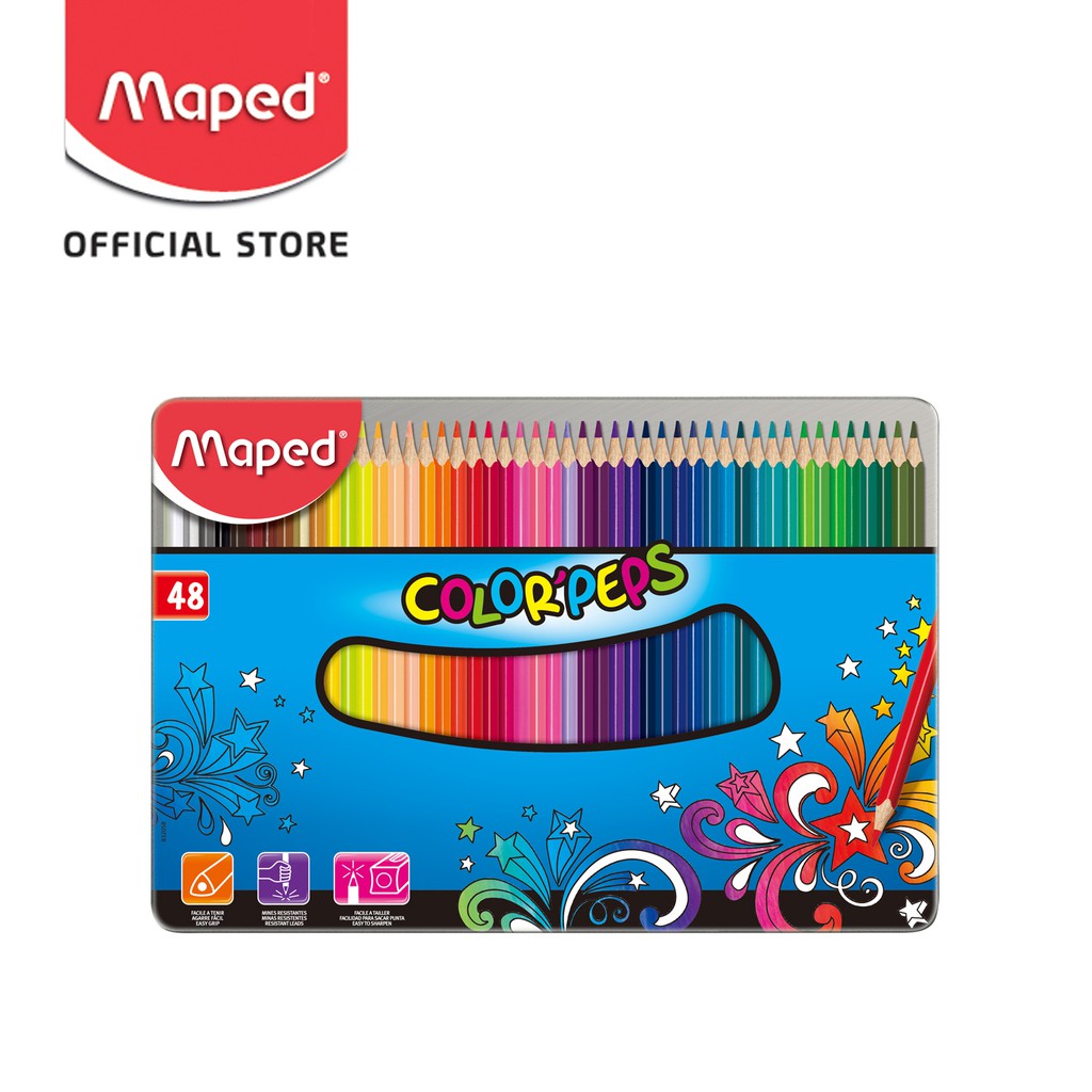 Maped Color Peps 48 Coloured pencils - Metal Box