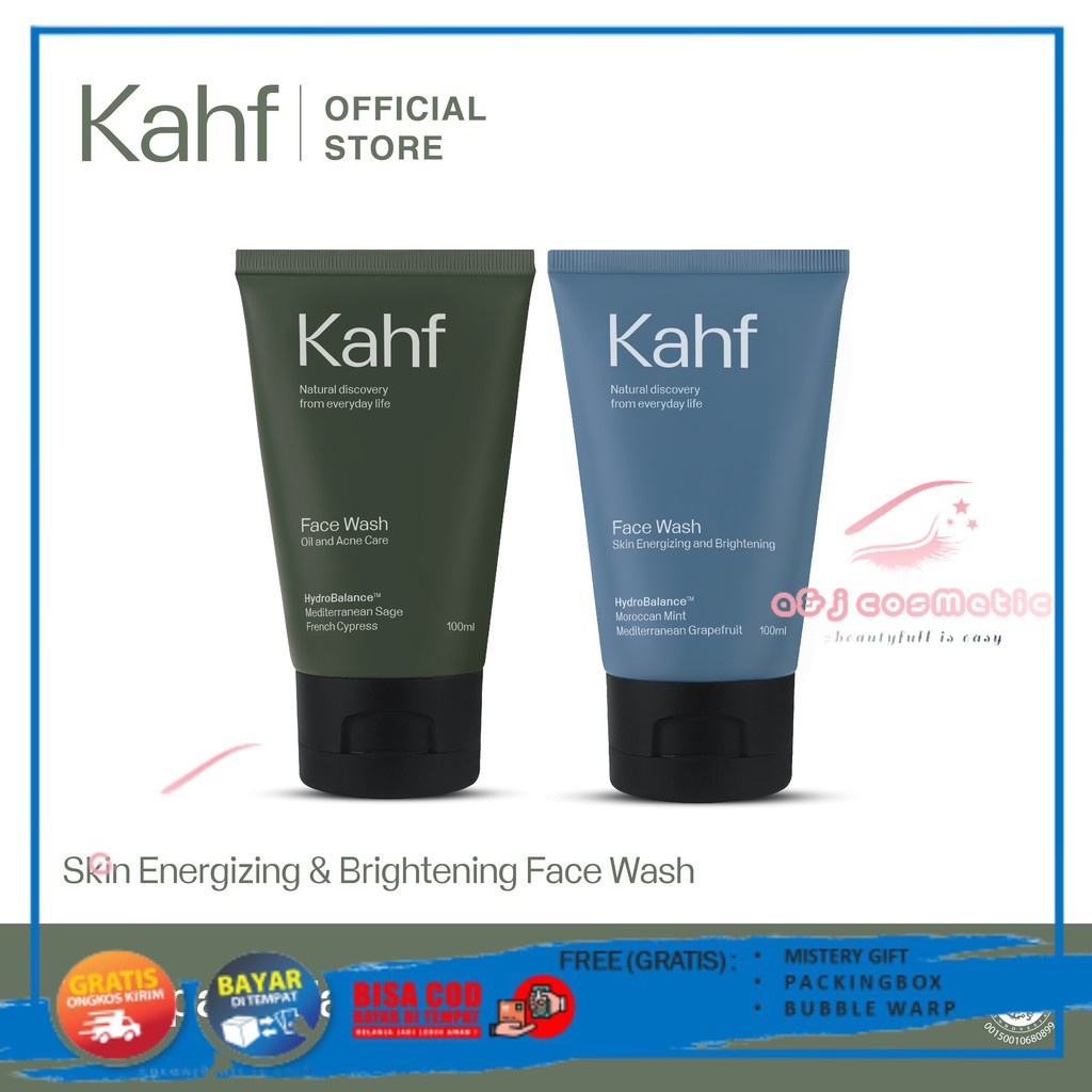 Jual Complete Pack Kahf Face Wash Sabun cuci muka pria yang