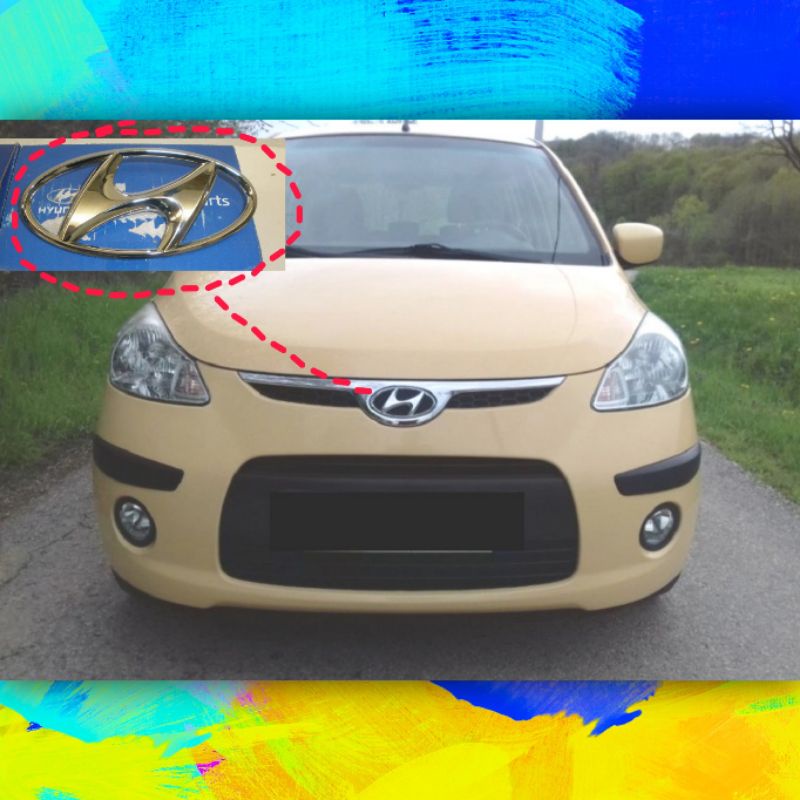 Jual Emblem logo grill Hyundai i10 Genuine Parts | Shopee Indonesia