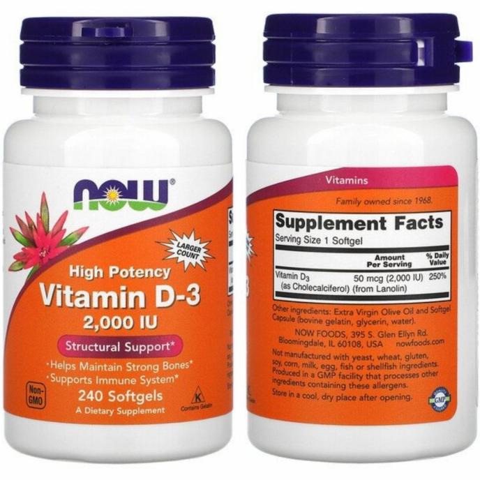 Jual Now Vitamin D3 2000 IU (Isi 240) Shopee Indonesia