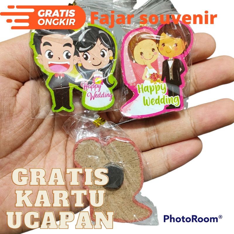 Jual Pack Pcs Souvenir Pernikahan Magnet Kulkas Pengantin Kemas