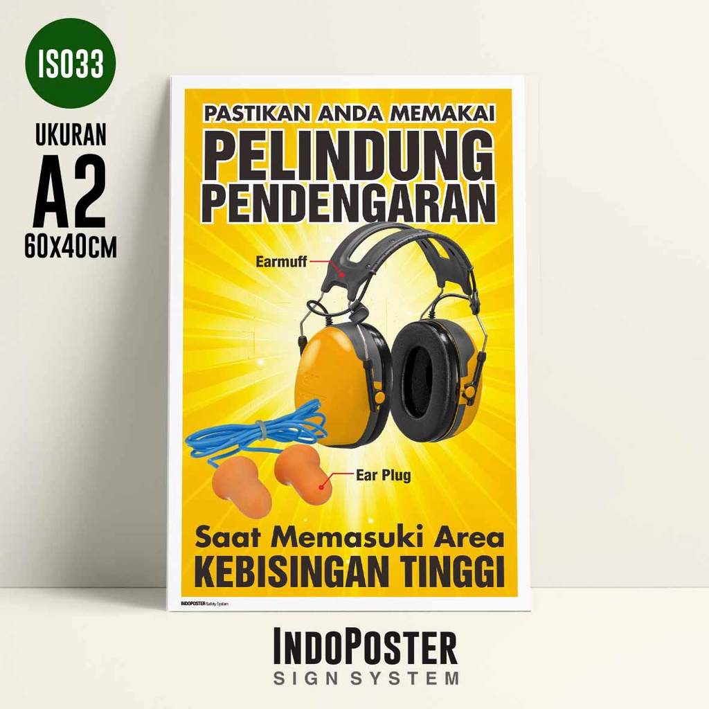 Jual Safety Poster K3 Pastikan Anda Memakai Pelindung Pendengaran Tanpa ...