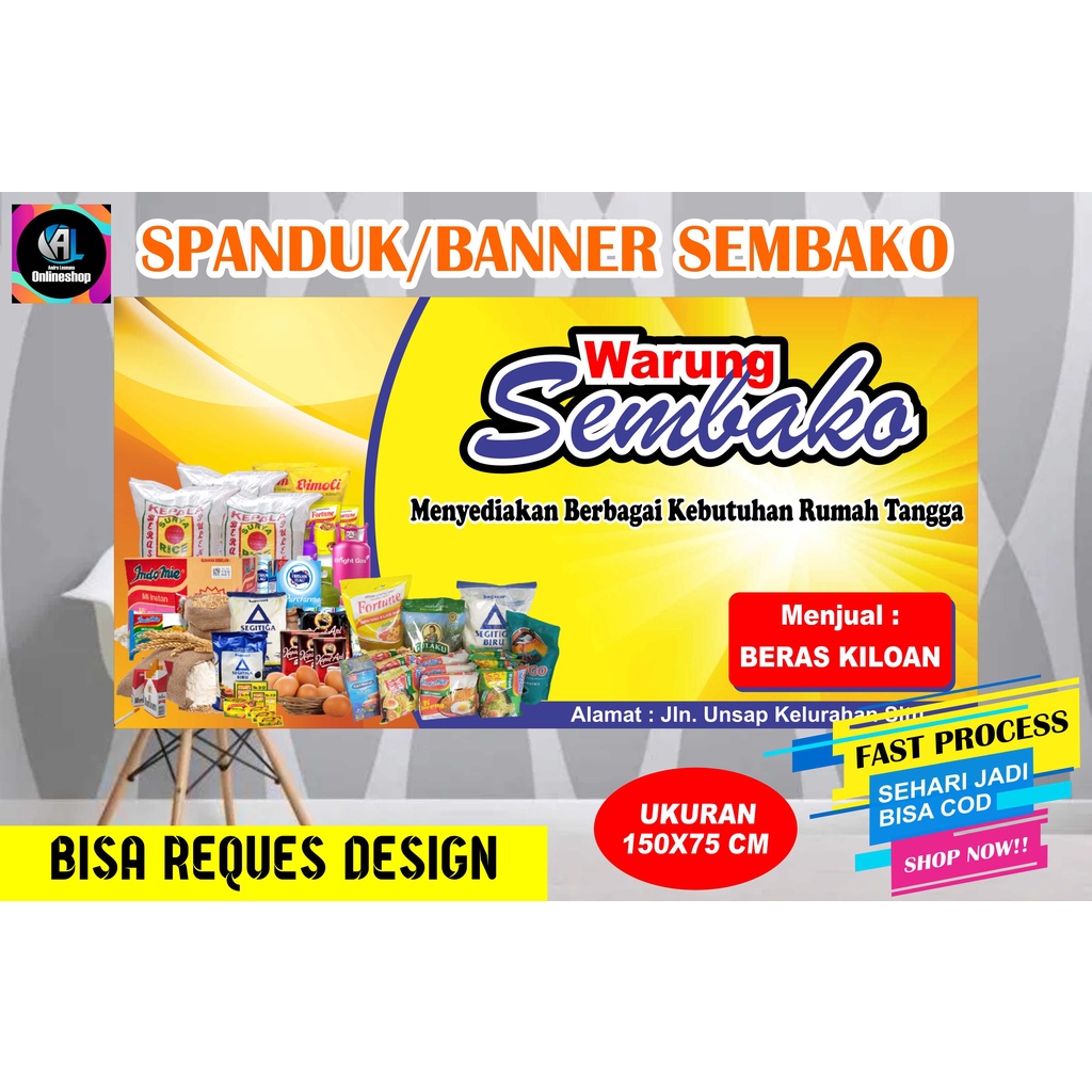 Contoh Desain Spanduk Contoh Banner Toko Sembako Desain Banner Kekinian