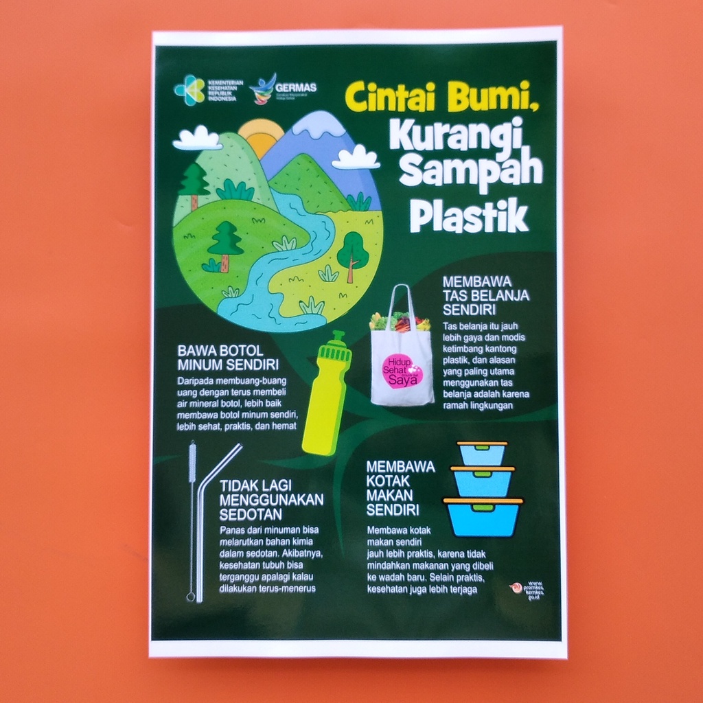 Jual Poster Edukasi - Kurangi Sampah Plastik | Poster Cinta Lingkungan ...