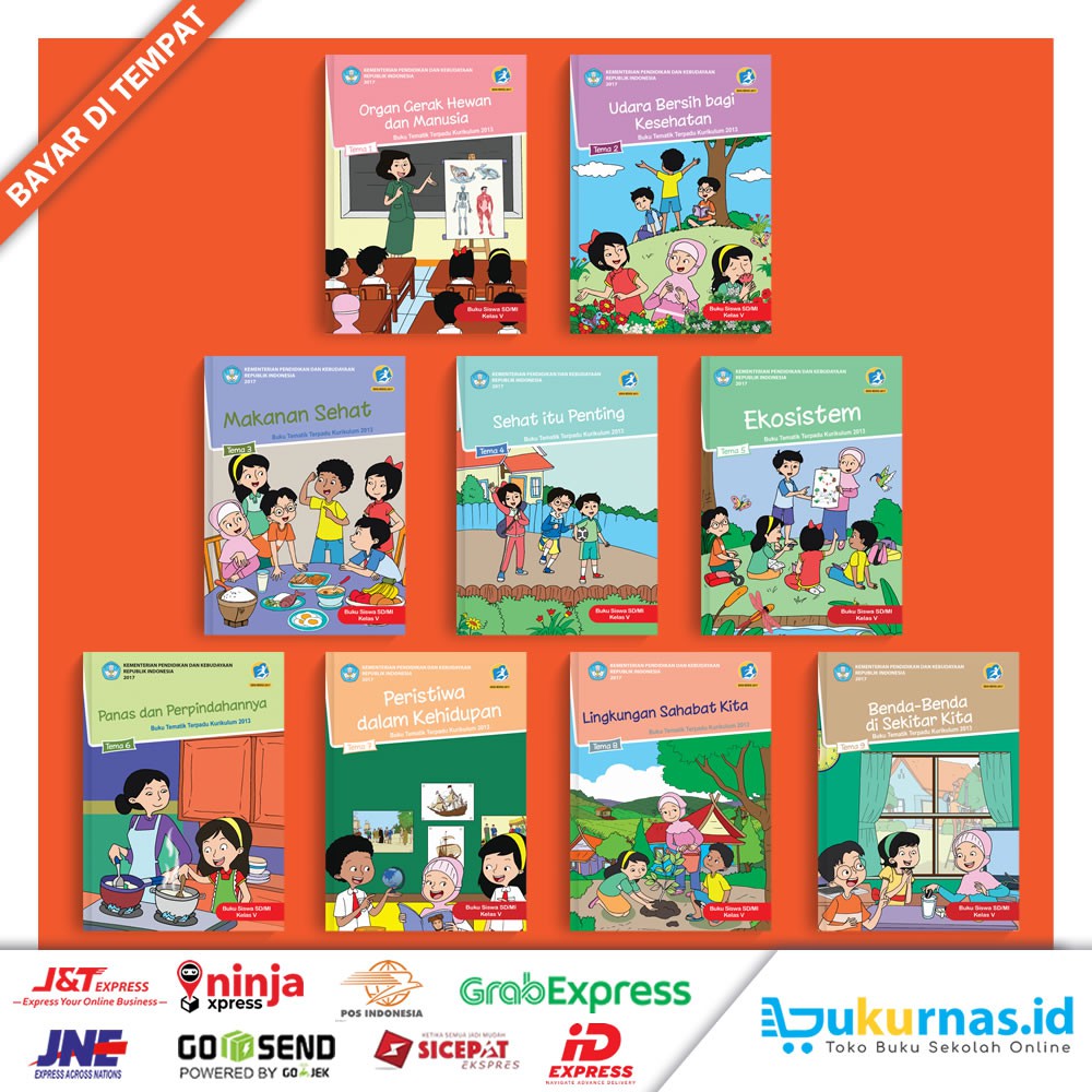 Jual Paket Buku Tematik SD Kelas 5 Kurikulum 2013 Terbaru (1 Paket 9 ...
