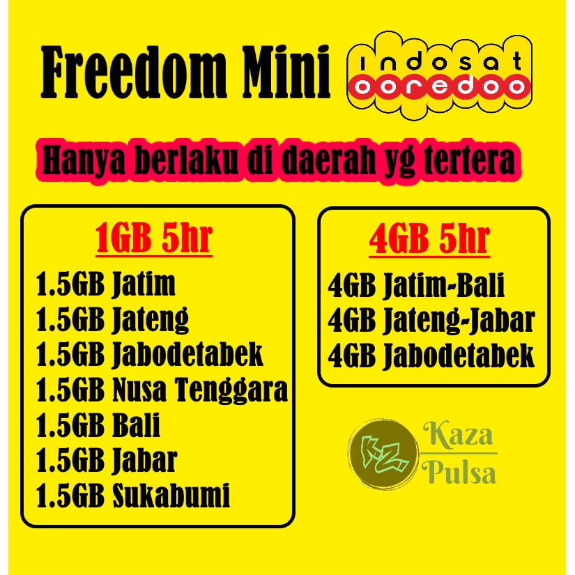 Jual Paket Data Indosat Pure Yellow Freedom Mini Inject / Voucher ...