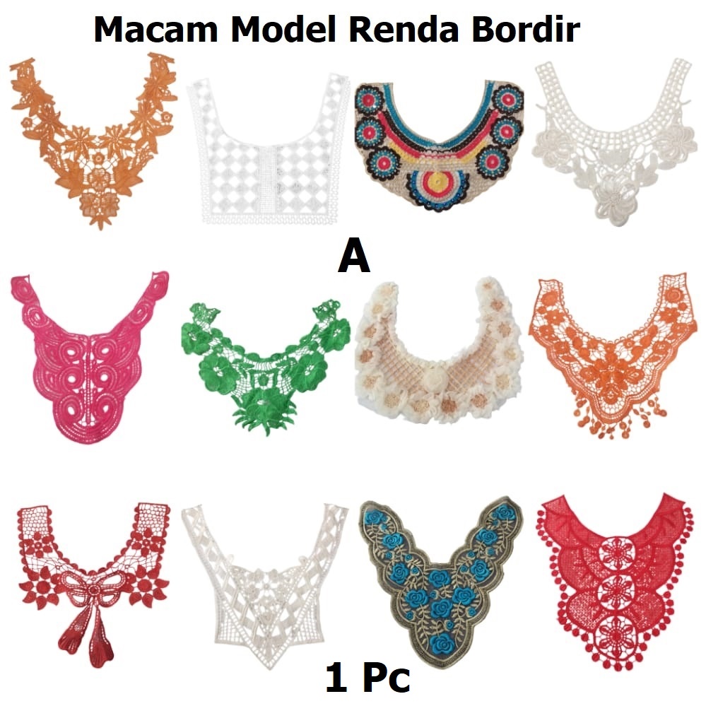 Jual Renda Bordir Dada Renda Kembang Renda Leher Renda Baju Renda Kain ...