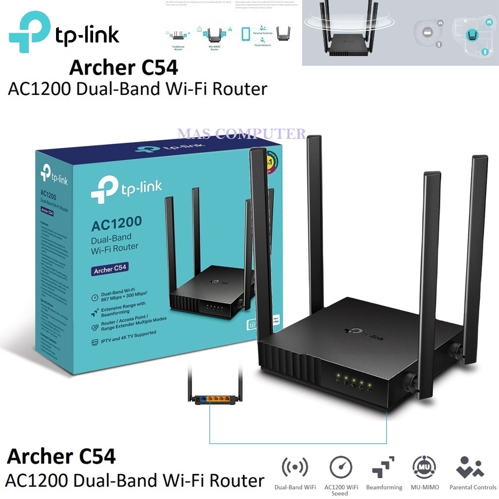 Jual Tp-link Archer C54 AC1200 Dual-Band Wi-Fi Router High Speed Wi-Fi ...