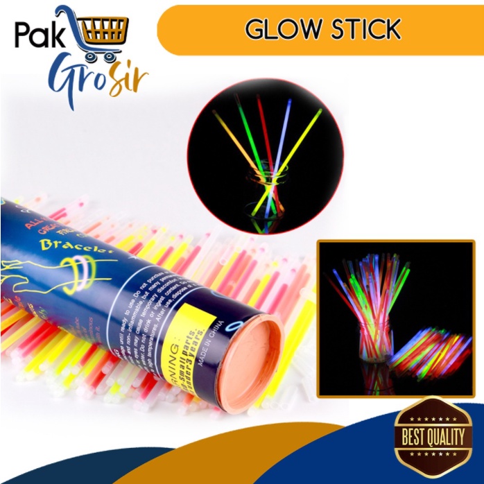 Jual Glowing Stick Light Stik Glow Gelang Fosfor Konser Party 1 box isi ...