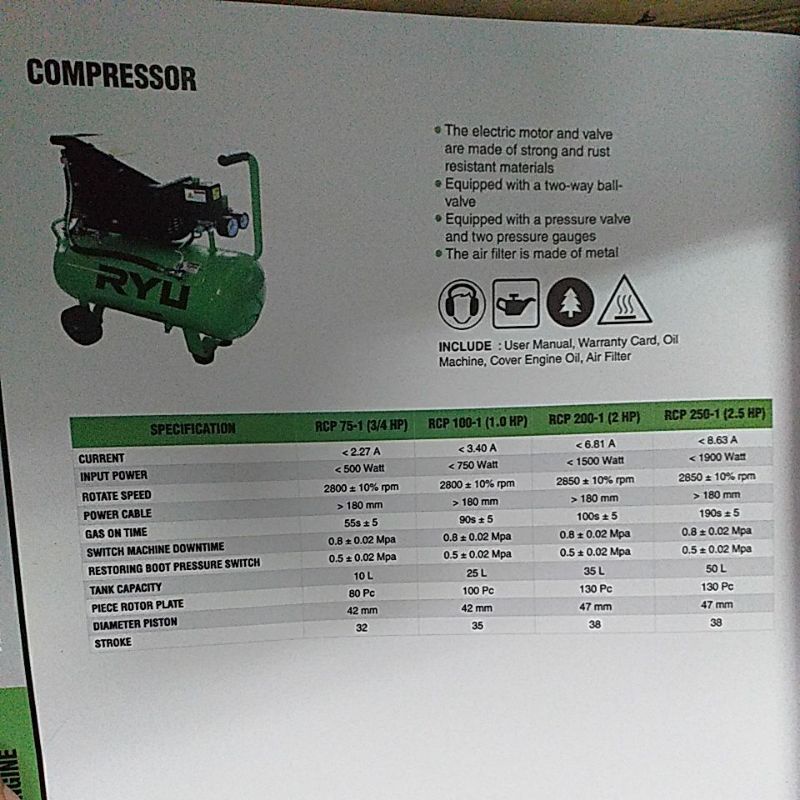 Jual Compressor RCP 75-1(3/4 HP) 10 L | Shopee Indonesia