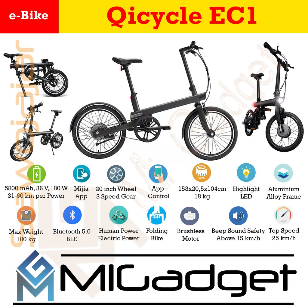 Jual Qicycle EC1 EC 1 - Sepeda Elektrik | Shopee Indonesia