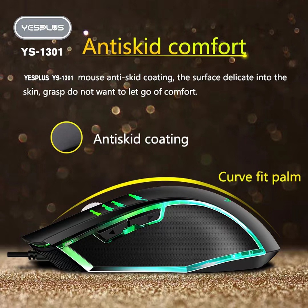 Jual Keyboard Gaming Set YESPLUS YS-1301 Mouse Gaming Full Set RGB ...