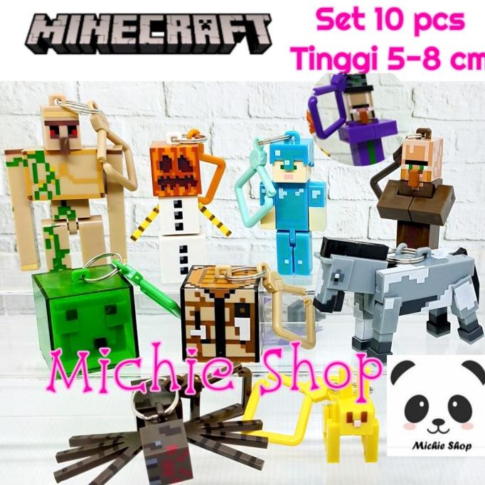Jual Figure Minecraft / gantungan kunci Minecraft 10 pcs | Shopee Indonesia