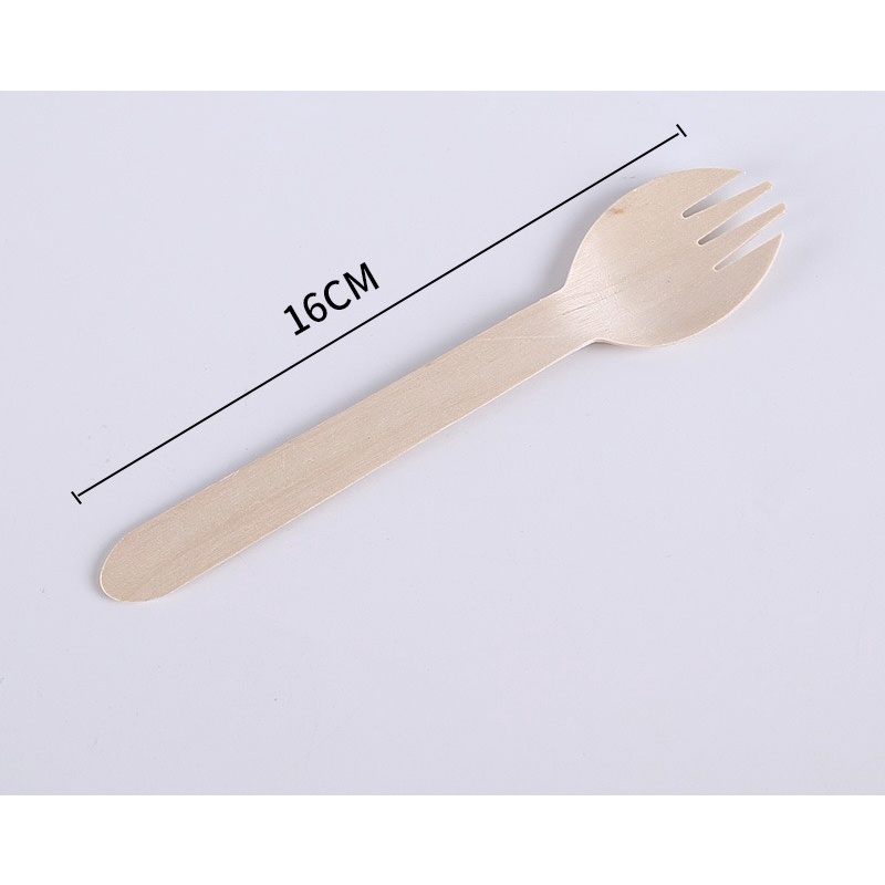 Jual 10pcs Sendok Kayu 16cm Disposable wooden spoon birch wood