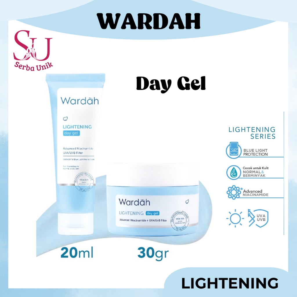 Jual Wardah Lightening Day Gel With Advanced Niacinamide UVA UVB Filter