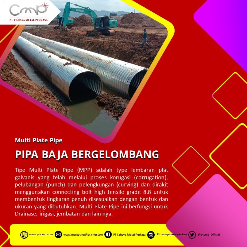 Jual Pipa Baja Bergelombang / Gorong Gorong Baja Armco / Corrugated ...