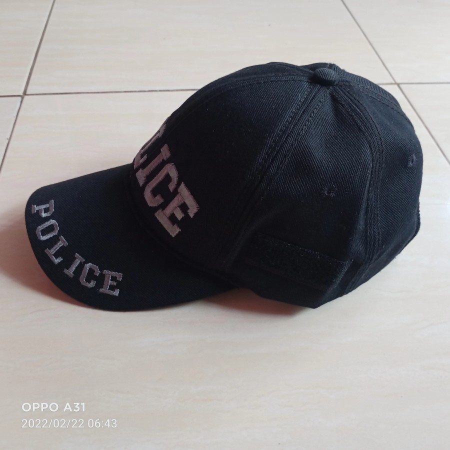 Jual topi tactical bordir police original Black | Shopee Indonesia