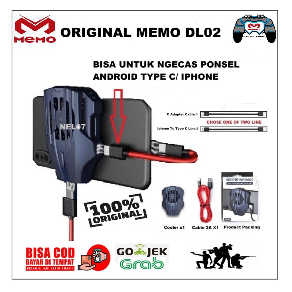 Jual ORIGINAL Memo DL02 Phone Radiator Cooling Pendingin HP Cooler DL02 ...