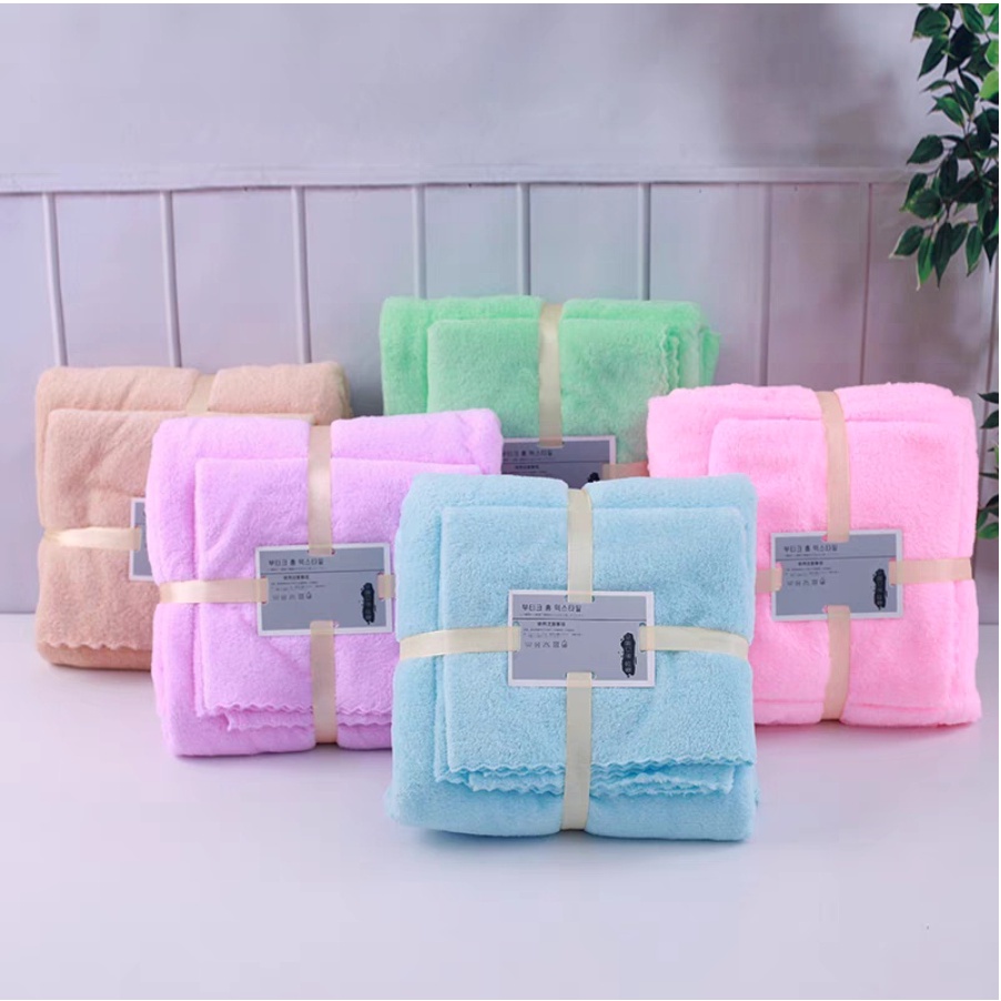 Jual HANDUK SET 2IN1 HANDUK MANDI 2 in 1 DAN WAJAH COTTON TOWEL IMPORT ...