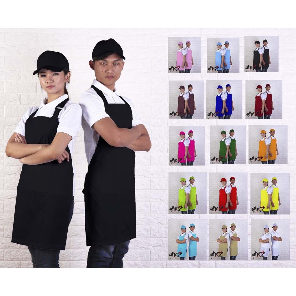 Jual apron barista polos/ celemek polos / apron kitchen / apron barber ...
