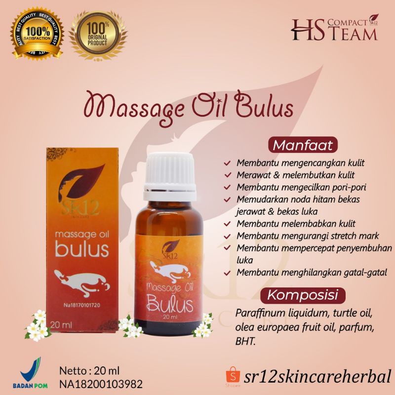 Jual MASSAGE OIL BULUS SR 12 MINYAK BULUS ORI BPOM SR12 MINYAK BULUS ...
