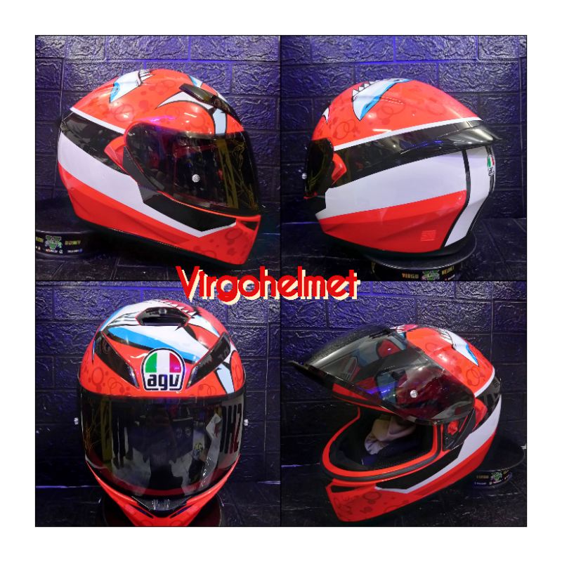 Jual HELM AGV K3 ATTACK VISOR SMOKE ORIGINAL SNI DOT(ongkir Termurah 2