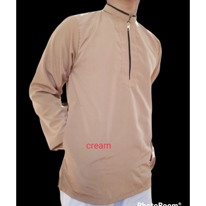 baju koko pria dewasa seleting lengan panjang
