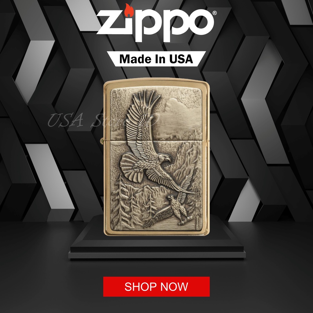 Jual Mancis Zippo Original Soaring Eagles 20854 Made In USA | Shopee ...