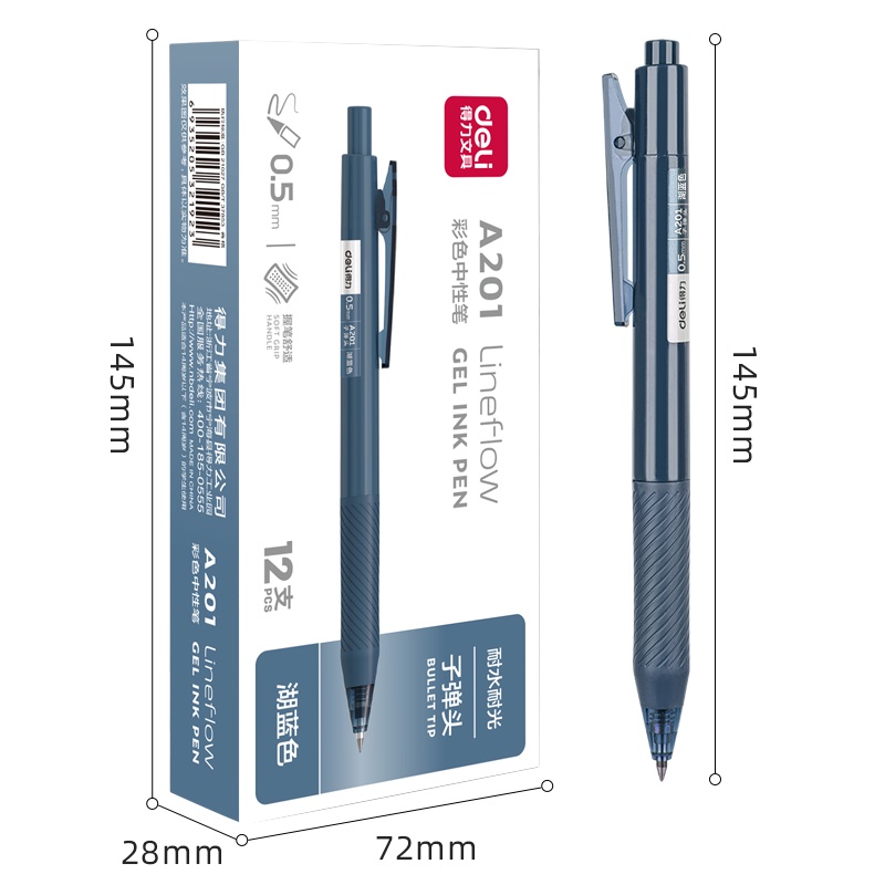 Jual Deli Color Gel Pen / Pulpen Gel Warna Retro 0.5 mm Retracable A201 ...
