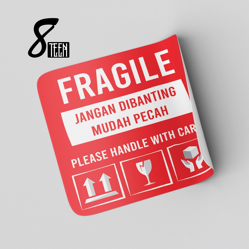 Jual Sticker Fragile Stiker Pecah Belah Sticker Pengiriman Custom Stiker Label Shopee Indonesia 4635