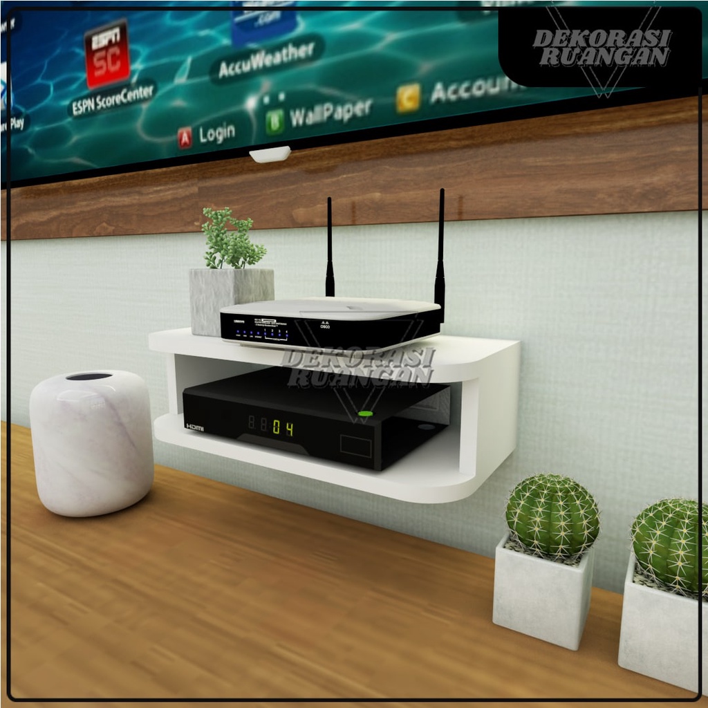 Jual Rak Gantung Tempat Remote TV Modem Wifi Meja Screen Top Shelf ...