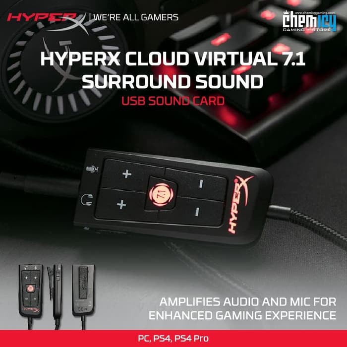 Jual HyperX Cloud II USB Sound card / Soundcard 7.1 Virtual Suround