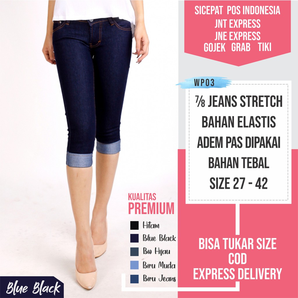 Celana Pendek Celsie Blue White Online