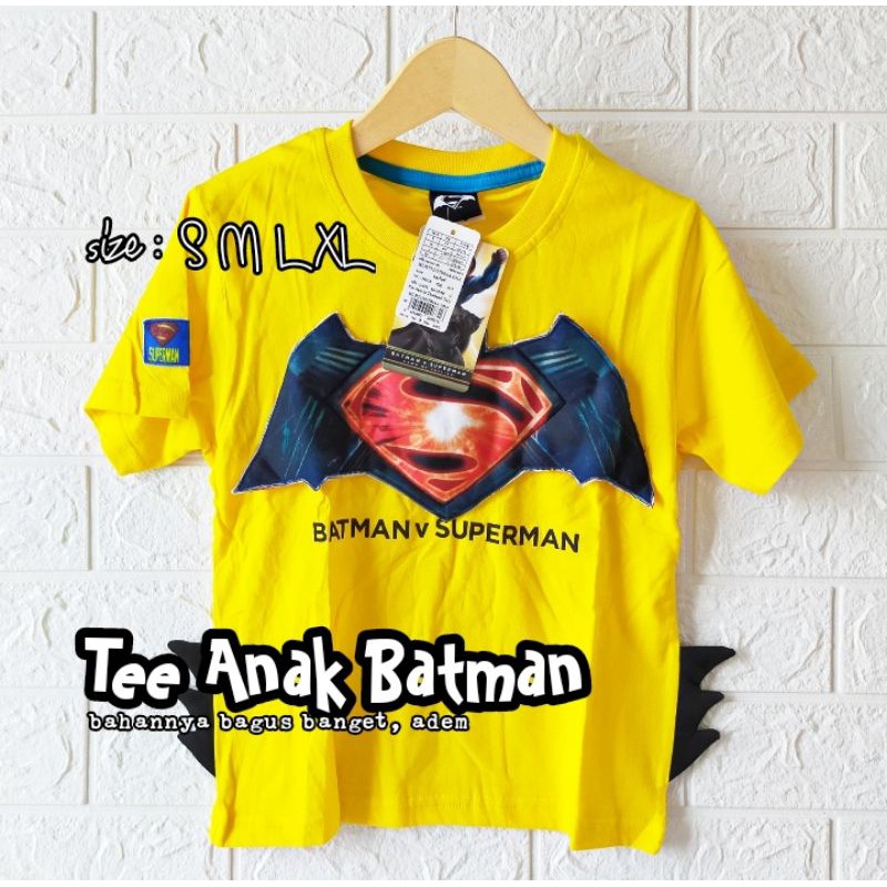 Jual TEE BATMAN KUNING kaos anak keren atasan anak 3D tee batman boy ...