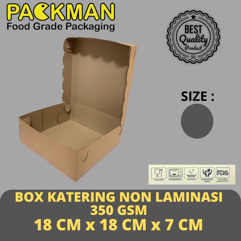 Jual BOX KATERING KRAFT R8 / DUS NASI 18x18 / KOTAK MAKANAN CAKE TEBAL ...