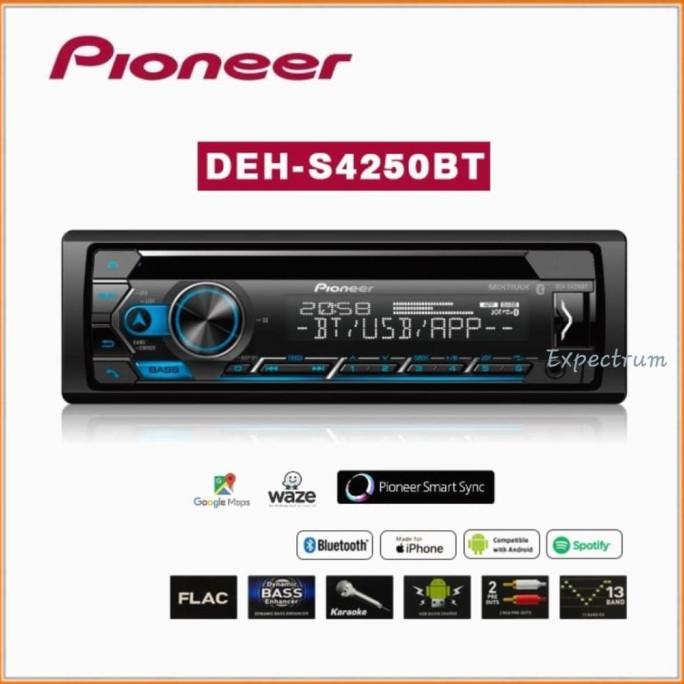 Jual Pioneer DEH-S4250BT Single Din Smart Sync GPS Bluetooth Karaoke ...