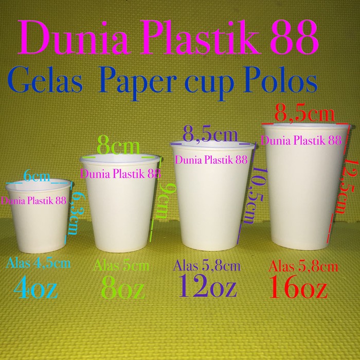Jual HARGA/PC gelas kertas PAPER CUP POLOS putih 8oz foam hot kopi ...