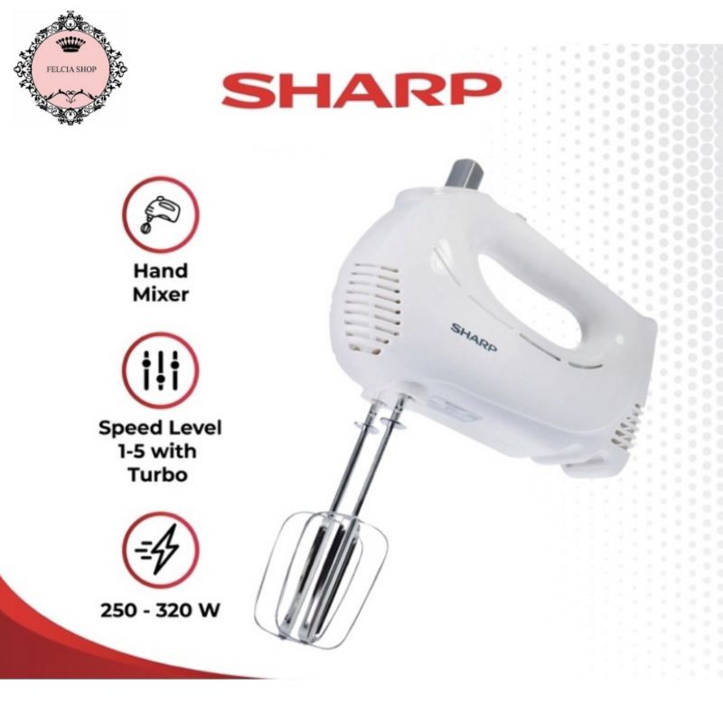 Jual Sharp Hand Mixer EM-H53-WH Putih Original | Shopee Indonesia