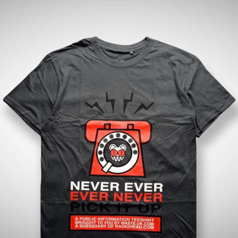 T-shirt Officiel Radiohead 'Never Pick It Up' - Homme Couleur Charbon, Licence Officielle - 3