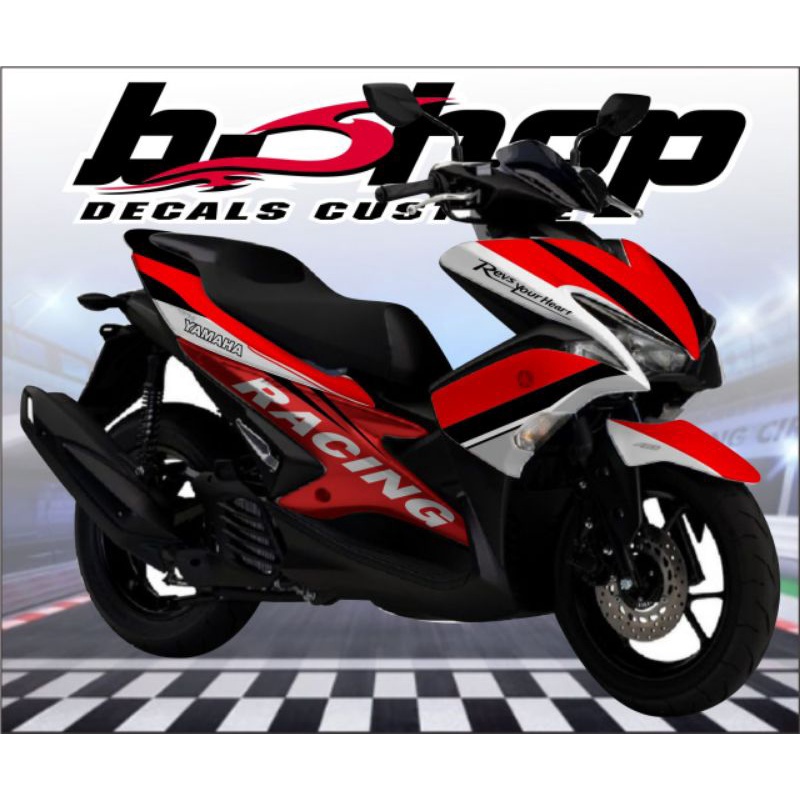 Jual stiker decal aerok sticker striping aerox full body merah racing ...