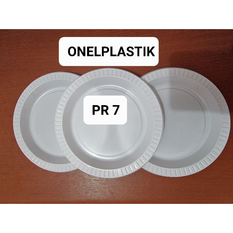 Jual Piring Plastik Sedang Putih Susu Piring Plastik P7 Isi 50 Pcs