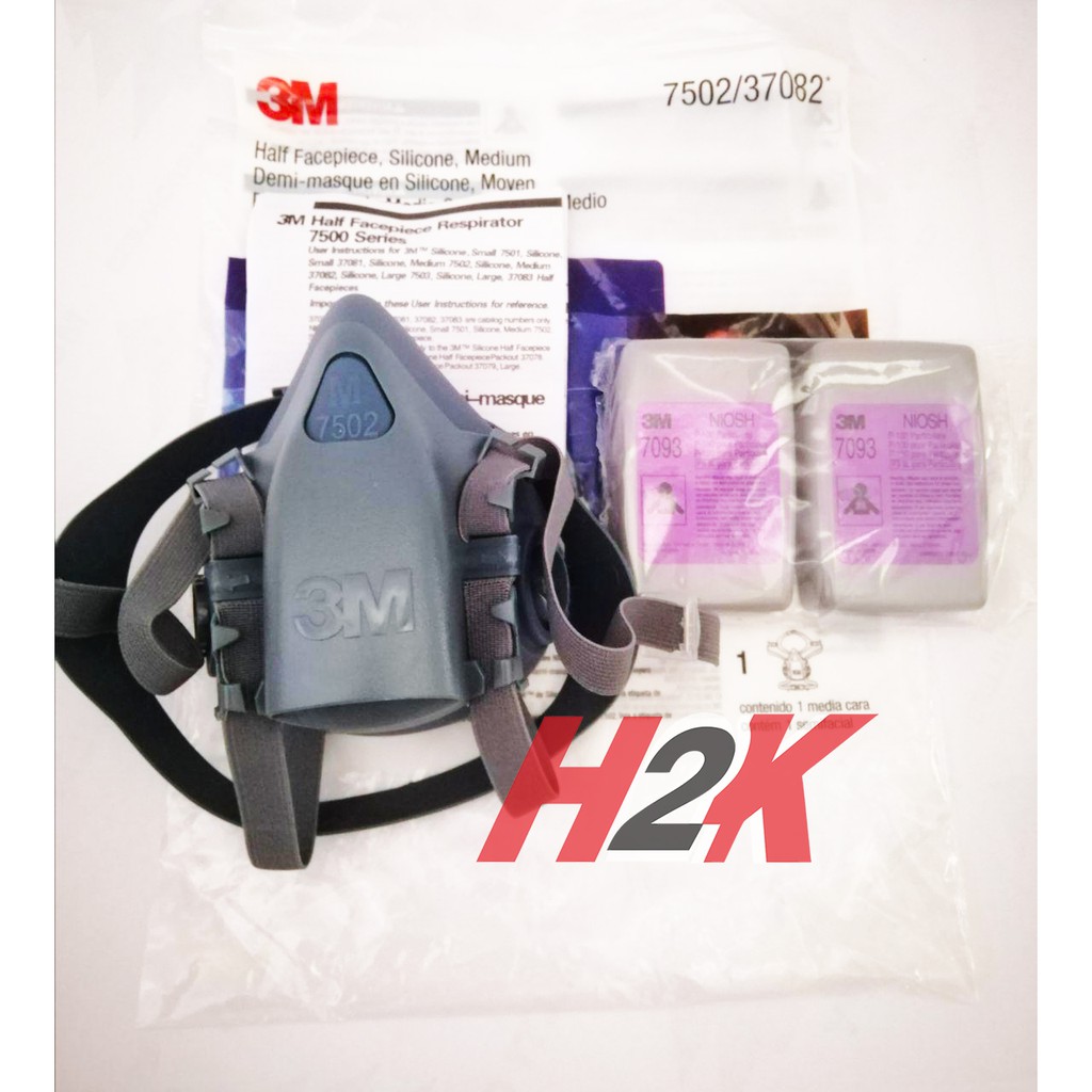 Jual Masker 3M 7502 Half Facepiece Respirator + Filter P100 7093CN ...