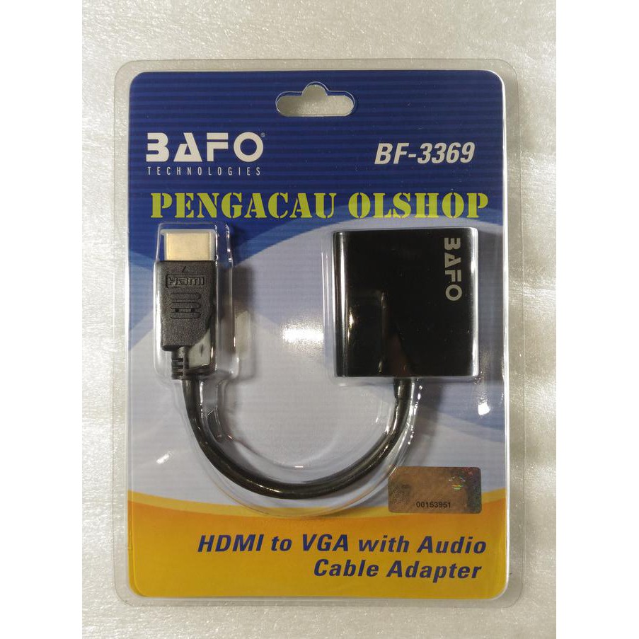 Jual Converter Hdmi To Vga Audio Bafo Bf Kabel Hdmi Vga Line Out Shopee Indonesia