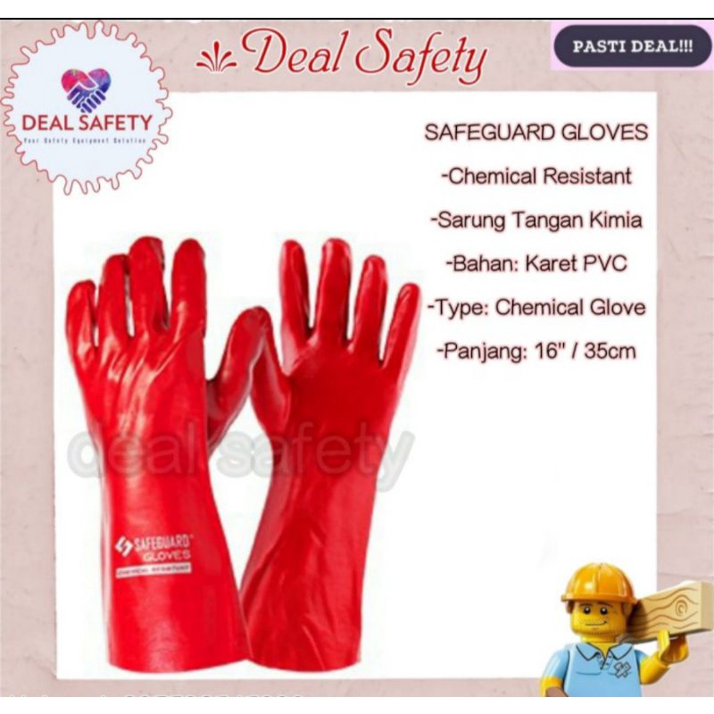 Jual SARUNG TANGAN KIMIA MERK SAFEGUARD / GLOVE SAFEGUARD KARET PVC