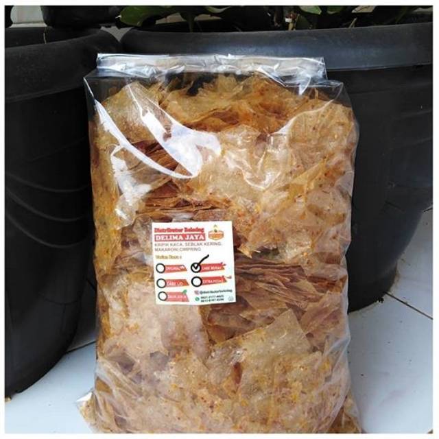 Jual 1kg Keripik Kaca Kripca Beledag Cabe Merah Delima Jaya