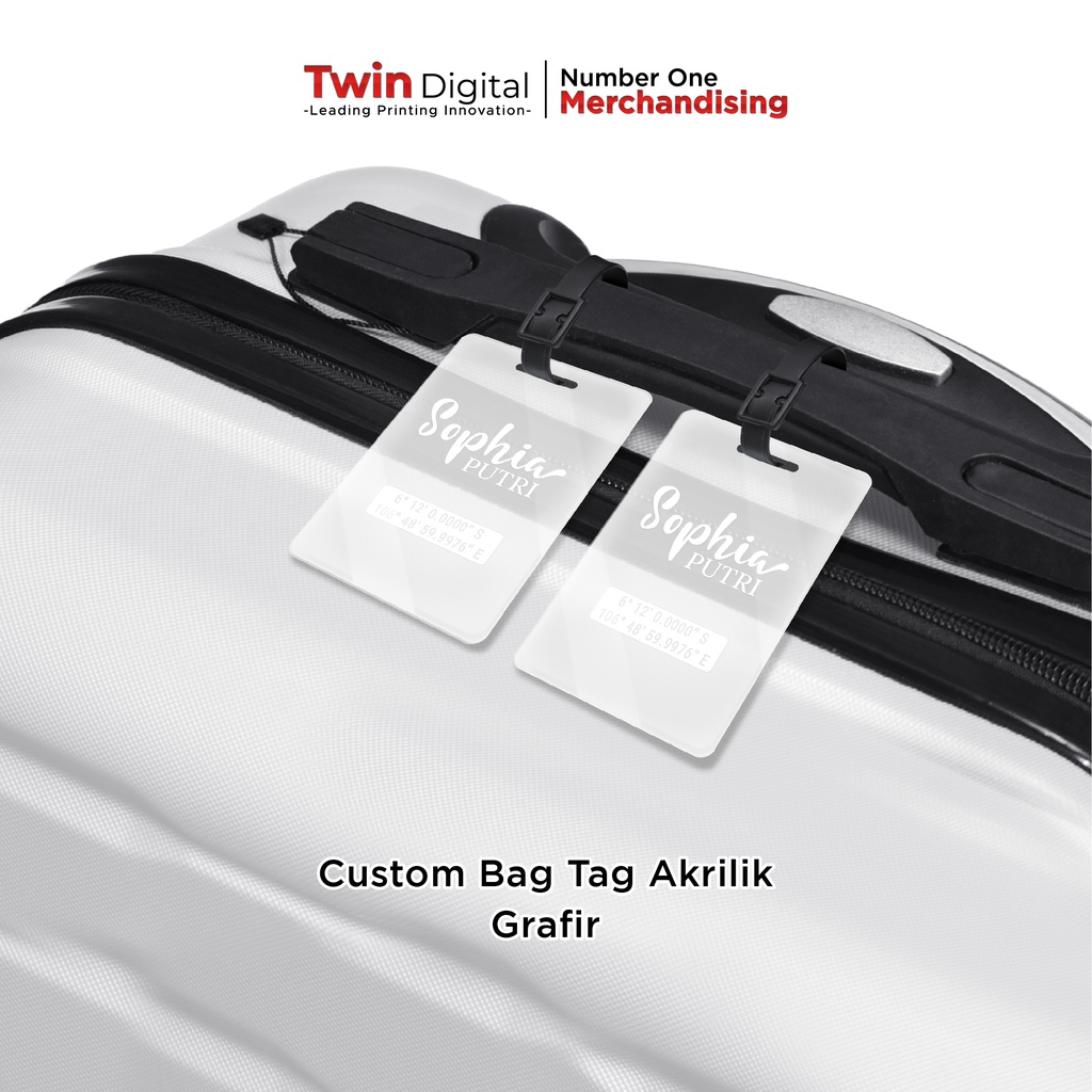 Jual Twindigital Custom Luggage Tag Akrilik Gantungan Label Nama Tas Koper Bag Tag Kotak